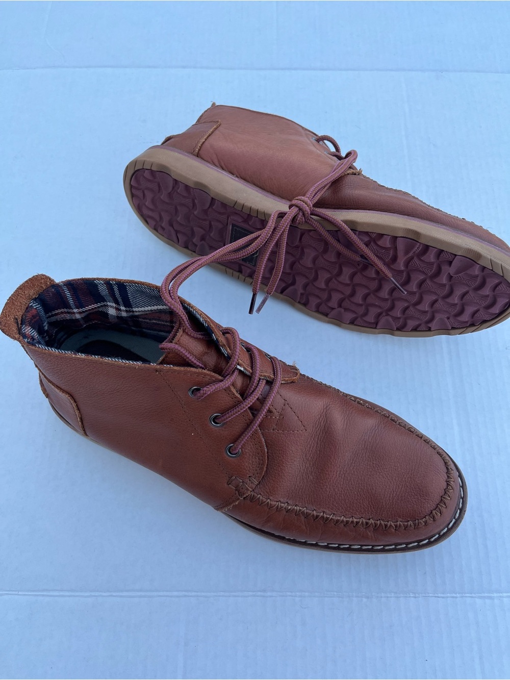 Toms Men Brown Leather Lace-Up Casual Boots Leather Boots Sz 11 - Picture 7 of 7